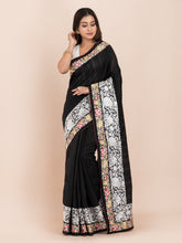 KAVVYA  BLACK HANDLOOM SILK SAREE